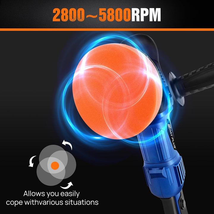 920W Auto Poliermaschine Exzenterpolierer , 6 Variable Geschwindigkeit, mit 127mm Polierschwamm, zum
