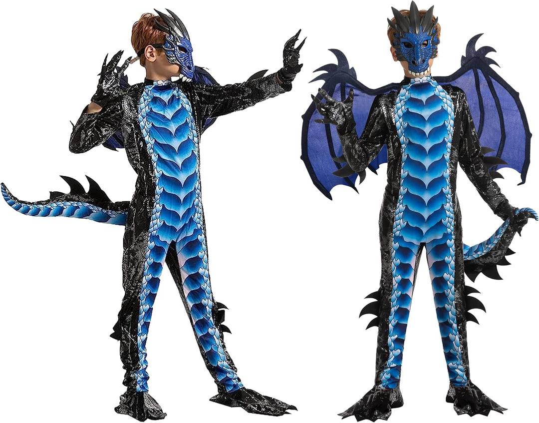Spooktacular Creations Kind Jungen Drachenkostüm, Drachenflügel und Maske, Halloweenanzug Drachenanz