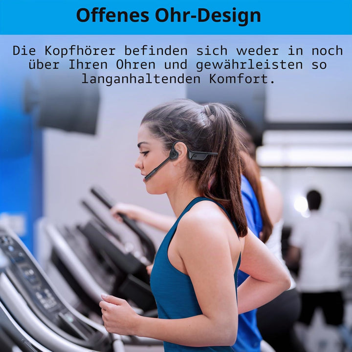 ZIOCOM Kopfhörer mit Luftleitung, Open-Ear-Kopfhörer mit Mikrofon und Geräuschunterdrückung, aptX-LL