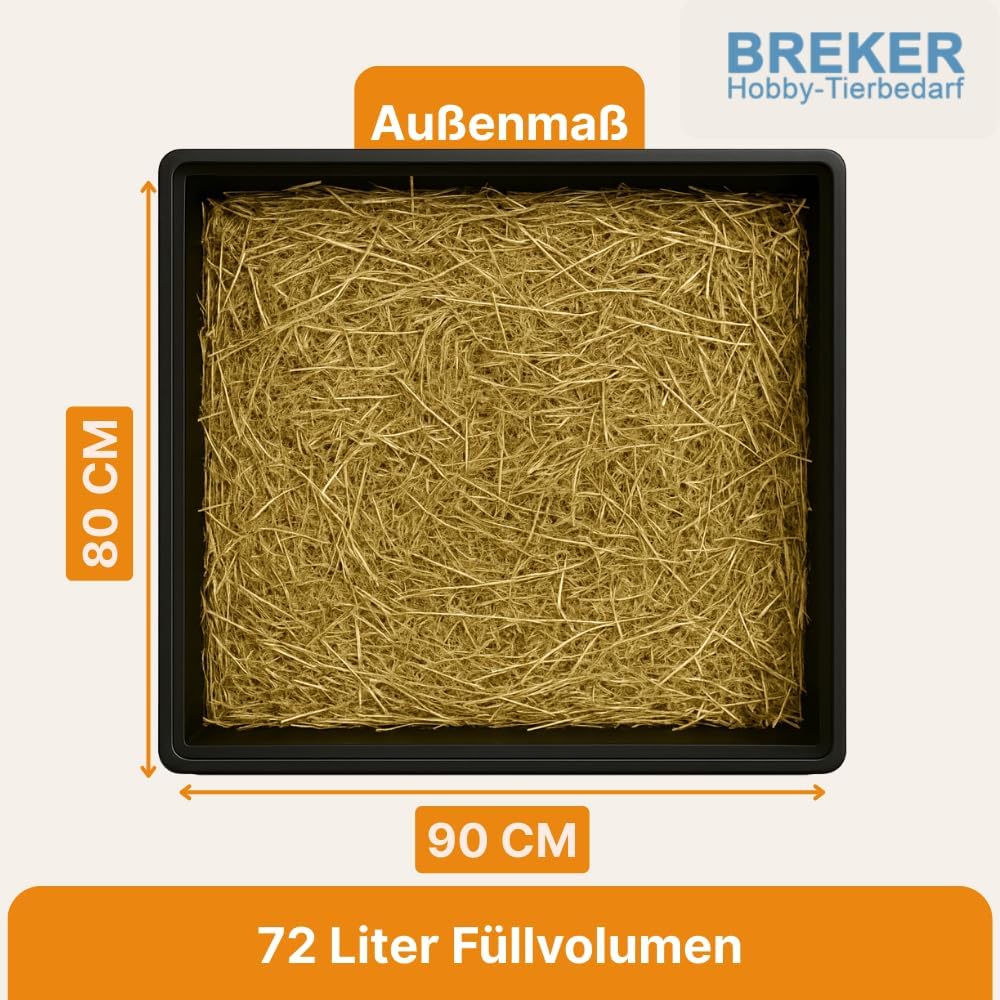 Breker Kunststoffwanne 80x90cm [geeignet als Kotwanne] 72 Liter Fassungsvolumen | Allzweckwanne | Pl