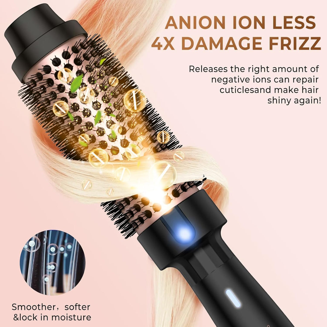 Thermal Brush Lockenbürste 3 in 1 Thermobürste 38mm, Lockenbürste LCD 120-200℃, Erhöhen Sie das Haar