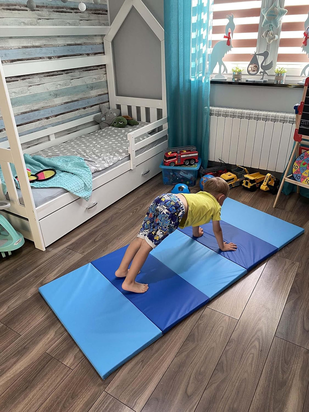 IKEA PLUFSIG Faltbare Gymnastikmatte, 78x185 cm (Blau)