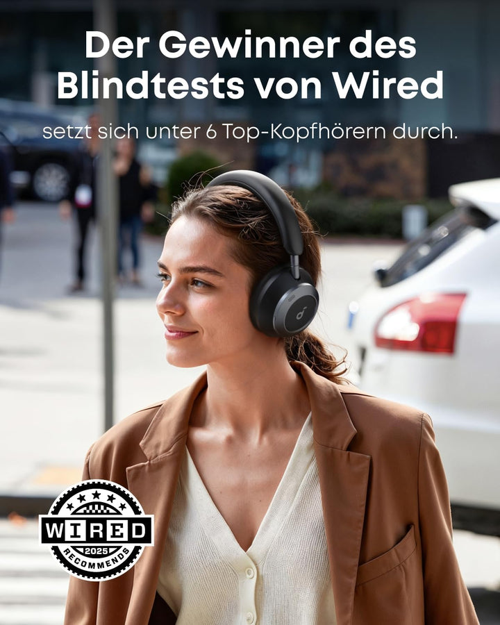 soundcore by Anker Space One Pro Kabellose Kopfhörer, Adaptives aktives Noise Cancelling, 6 Mikros,