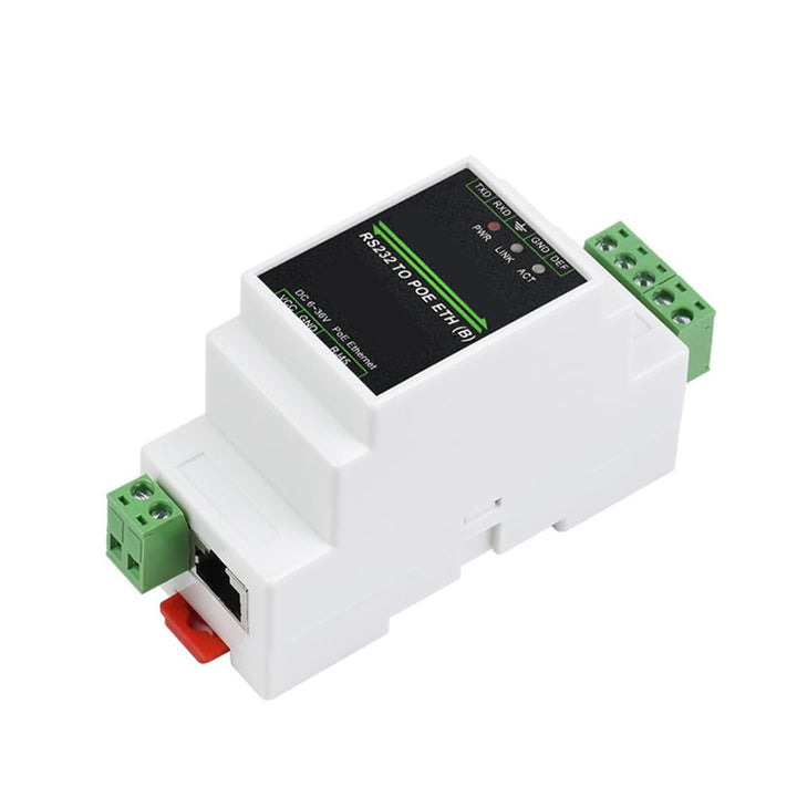 Industrial RS232 Server auf Ethernet Server RJ45 / IP-Konverter Rail-Mount PoE Konverter-Modul
