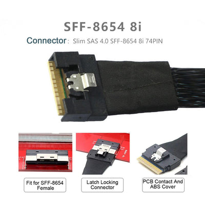 chenyang SFF-8611 8i auf SFF-8654 8i 8x Oculink PCIe PCI-Express Slimline SSD Daten Aktives Kabel 50