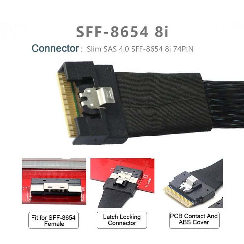 chenyang SFF-8611 8i auf SFF-8654 8i 8x Oculink PCIe PCI-Express Slimline SSD Daten Aktives Kabel 50