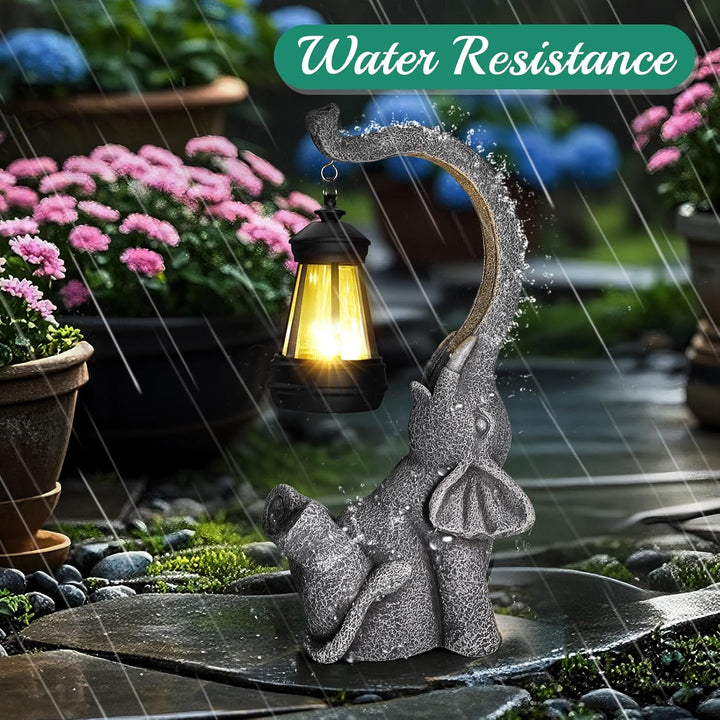 Linkax Geschenke für Frauen Mama Oma, Solar Gartenfiguren Elefant Gartendeko für Draussen, Solarlamp