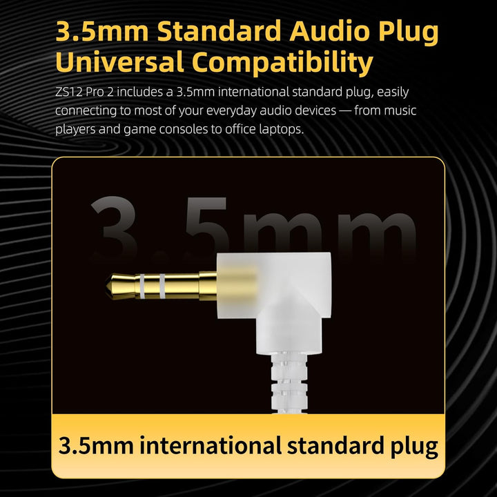 KZ ZS12 PRO 2 - ZS12 PRO 2 In-Ear-Kopfhörer, 5BA+1DD 6 Hybrid-Treiber, Gaming-Kopfhörer mit Kabel, I