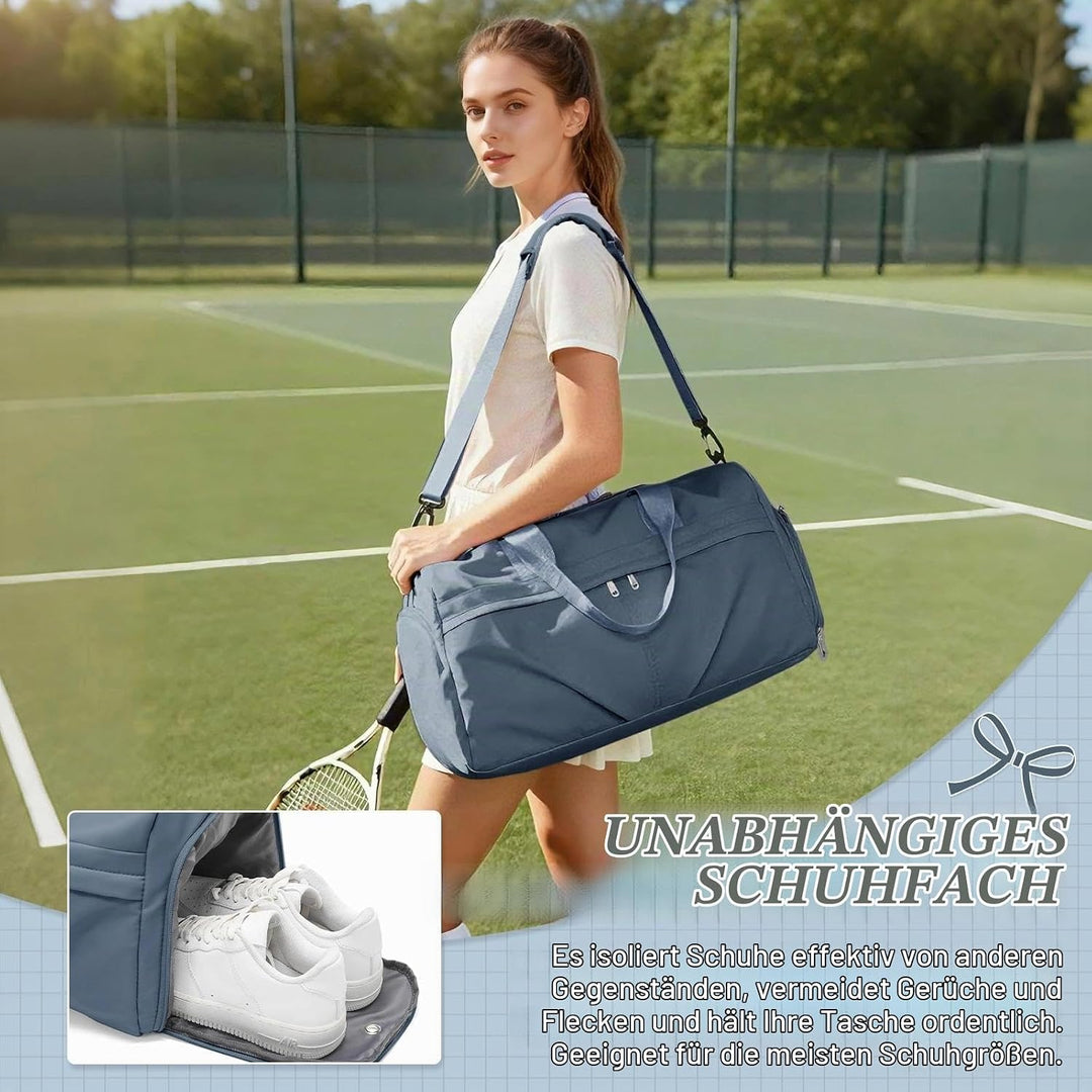 HYC00 Sport Duffel Bag Damen Sporttasche mit Schuhfach Reisetasche Damen Herren Weekender Overnight