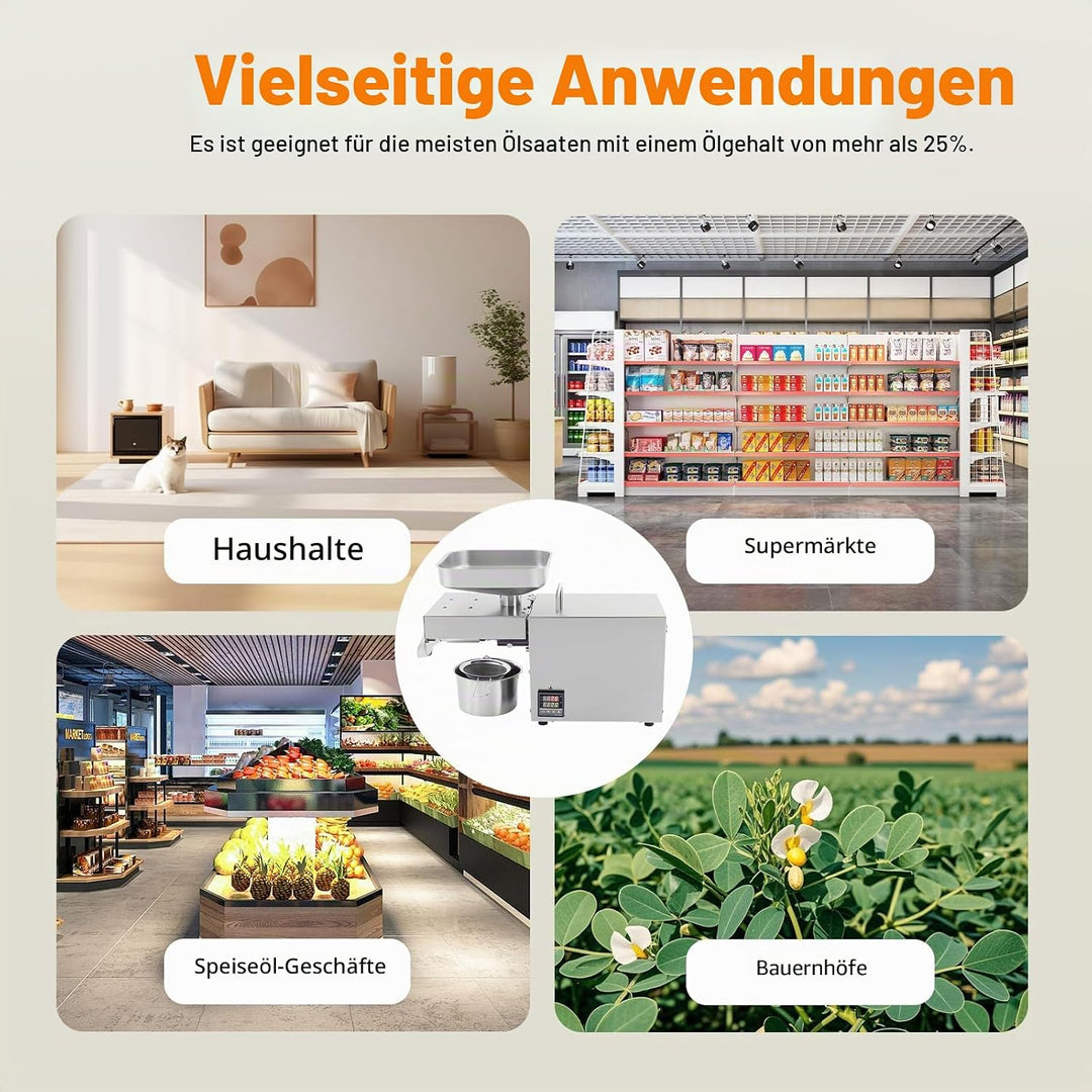 Automatische ölpresse Heiss Kaltöl Extraktionsmaschine Elektrisch öl, Elektrische öLmühle Mit Temper