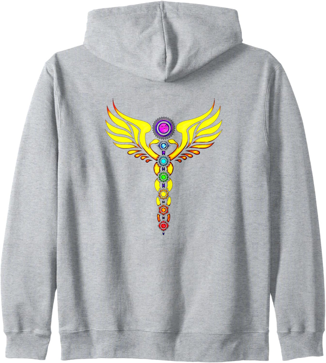 Chakra, Caduceus, Hermes Stab, Schlange, Yoga, Spiritualität Kapuzenjacke