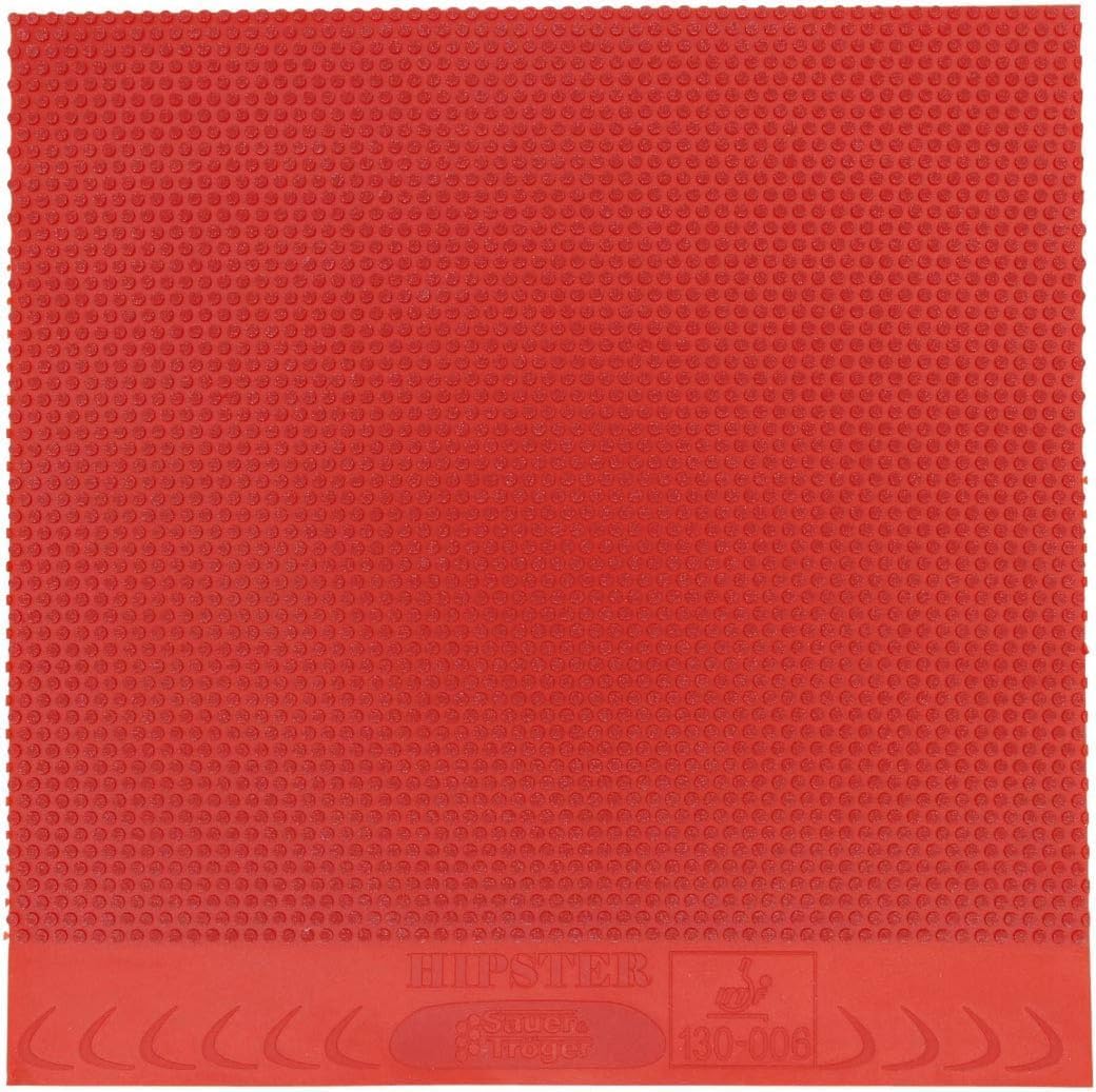 Sauer &Tröger Tischtennis Belag Halb Lange Noppe | Hipster | Rot, Schwarz | 1,1 1,5 1,9 Schwarz 1,5