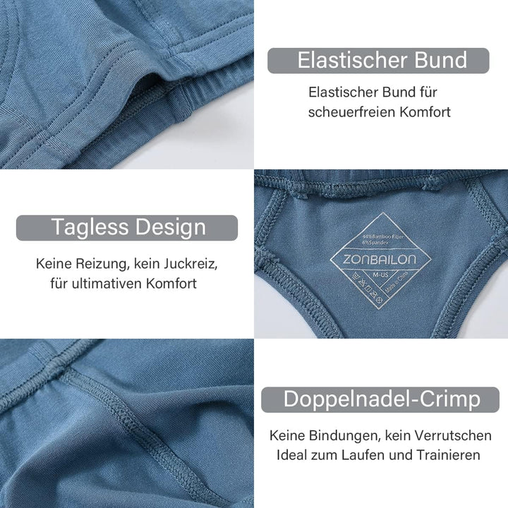 ZAIGELUO Herren String Bambus Tanga Unterwäsche Bulge Pouch Sexy Niedrige Taille T-Back Komfortabel