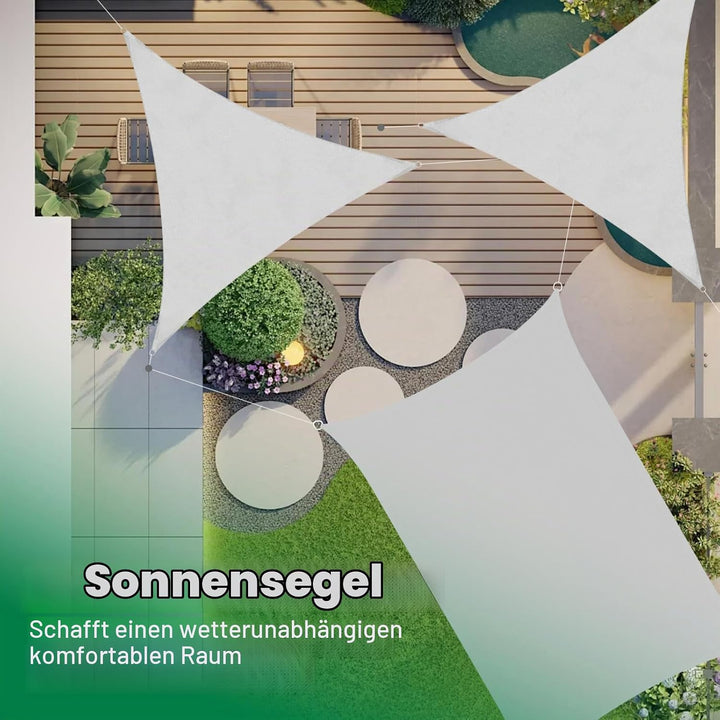 Sonnensegel, Rechteck 3×3 m, 420D Oxford Stoff, wasserdicht, UV-Schutz 3M*3M Grau 3M*3M, 3M*3M Grau