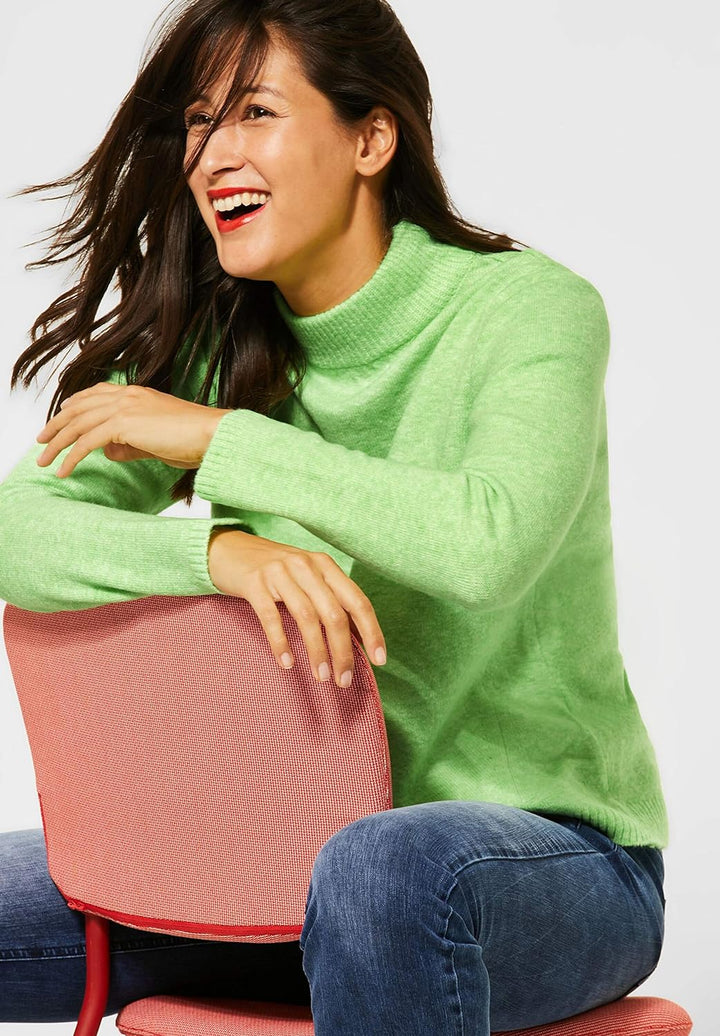 Street One Damen Pullover in Melange-Optik Sunny Lime Melange 42