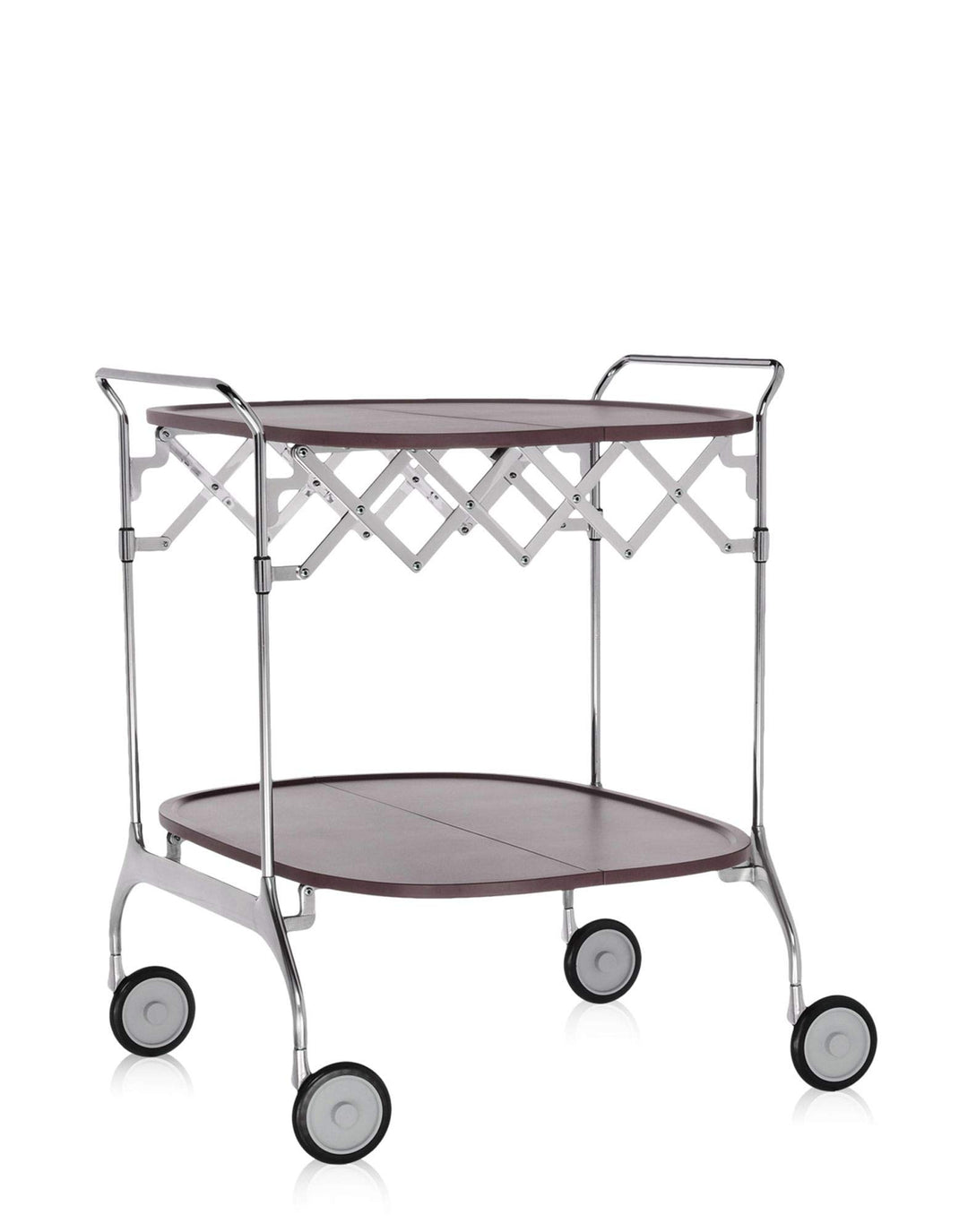 Kartell Gastone, Plastik, violett, 62 x 70 x 68 cm Verchromtes Struktur Pflaume, Verchromtes Struktu