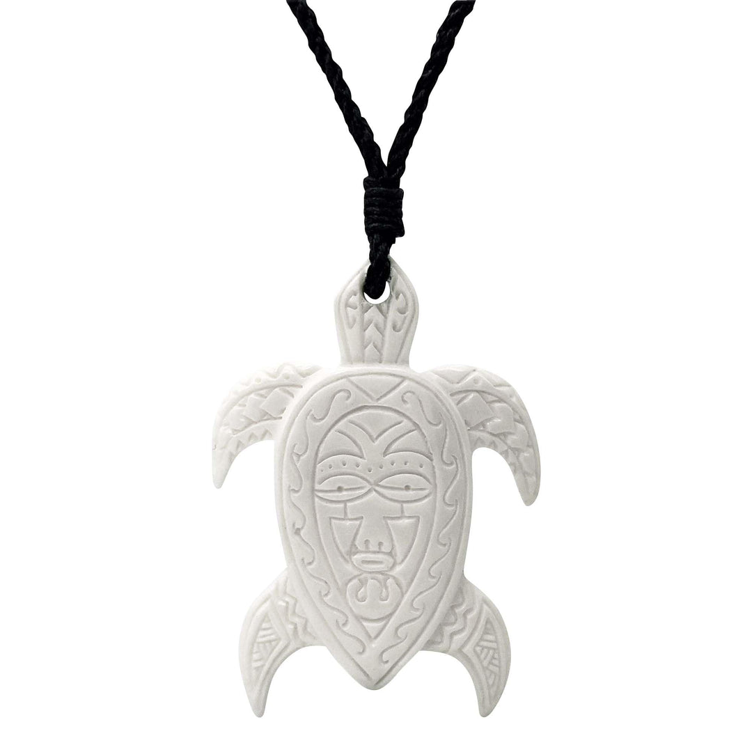 81stgeneration Anhänger Halskette Schildkröte Maori Handgeschnitzter Knochen für Damen und Herren
