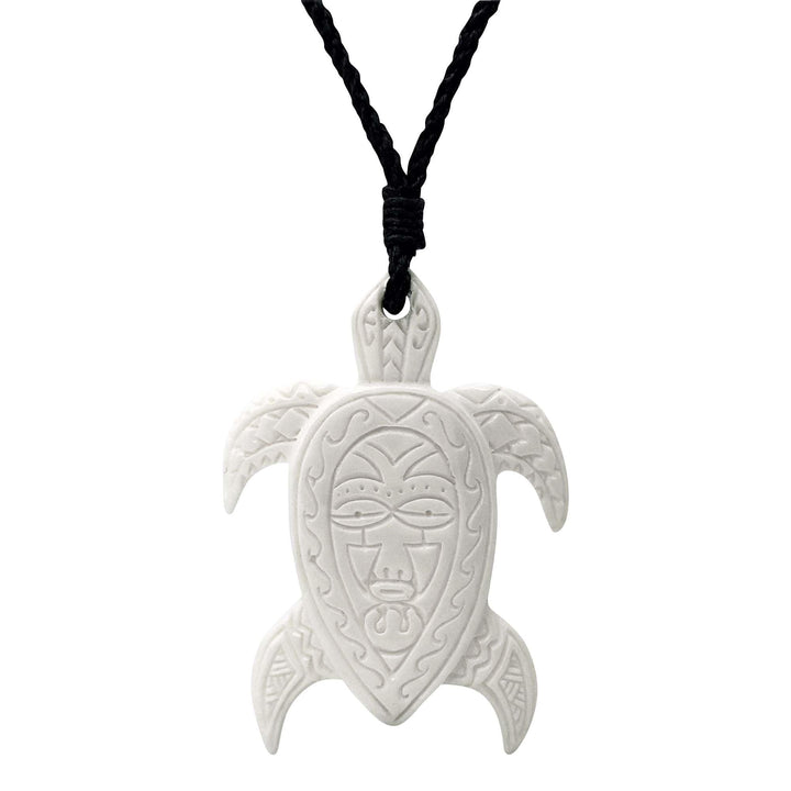 81stgeneration Anhänger Halskette Schildkröte Maori Handgeschnitzter Knochen für Damen und Herren