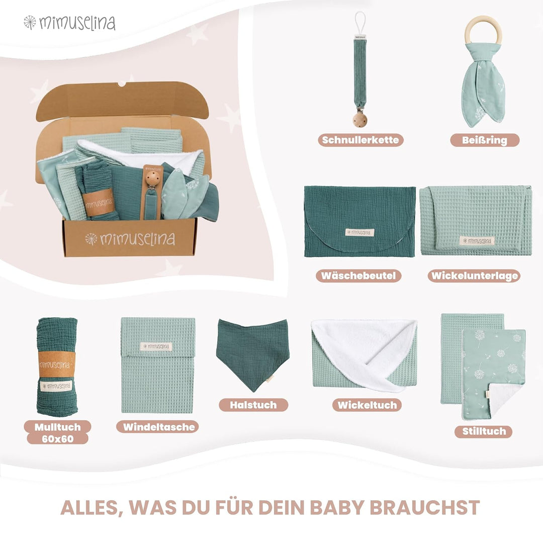 MIMUSELINA Pack Neugeborenen Geschenk | Baby Geschenk Mädchen oder Junge | Babygeschenke zur Geburt