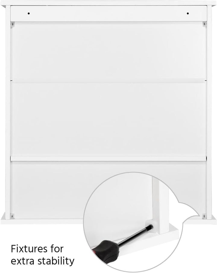 Yaheetech Spiegelschrank, Badschrank, Hängeschrank mit Spiegeltür, Badezimmerspiegel mit Ablagen, 56