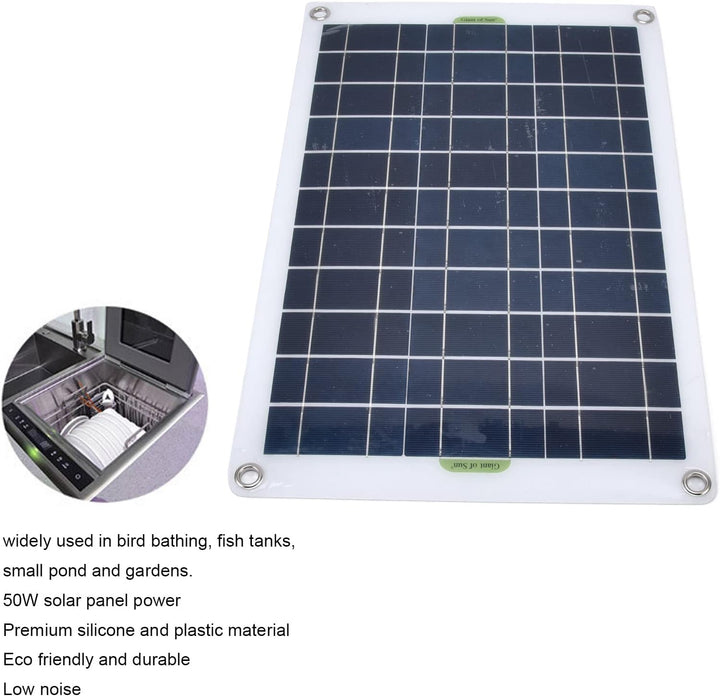 Solarbetriebene Wasserpumpe, Solar-Springbrunnenpumpen-Kit 50-W-Panel 800 L/h 12 V Geräuscharmes Bür