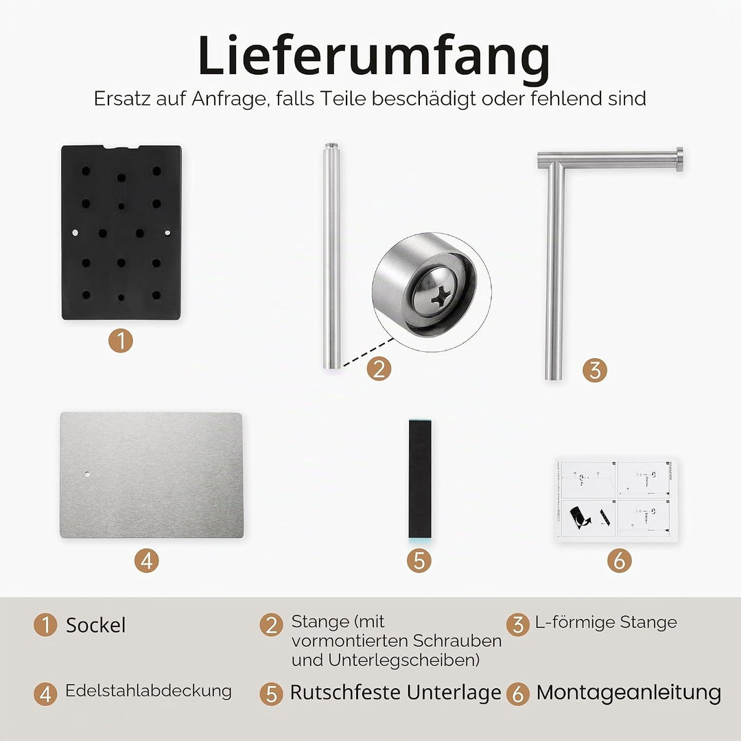 KES Toilettenpapierhalter Stehend Klopapierhalter Edelstahl SUS304 Klorollenhalter WC Rollenhalter T