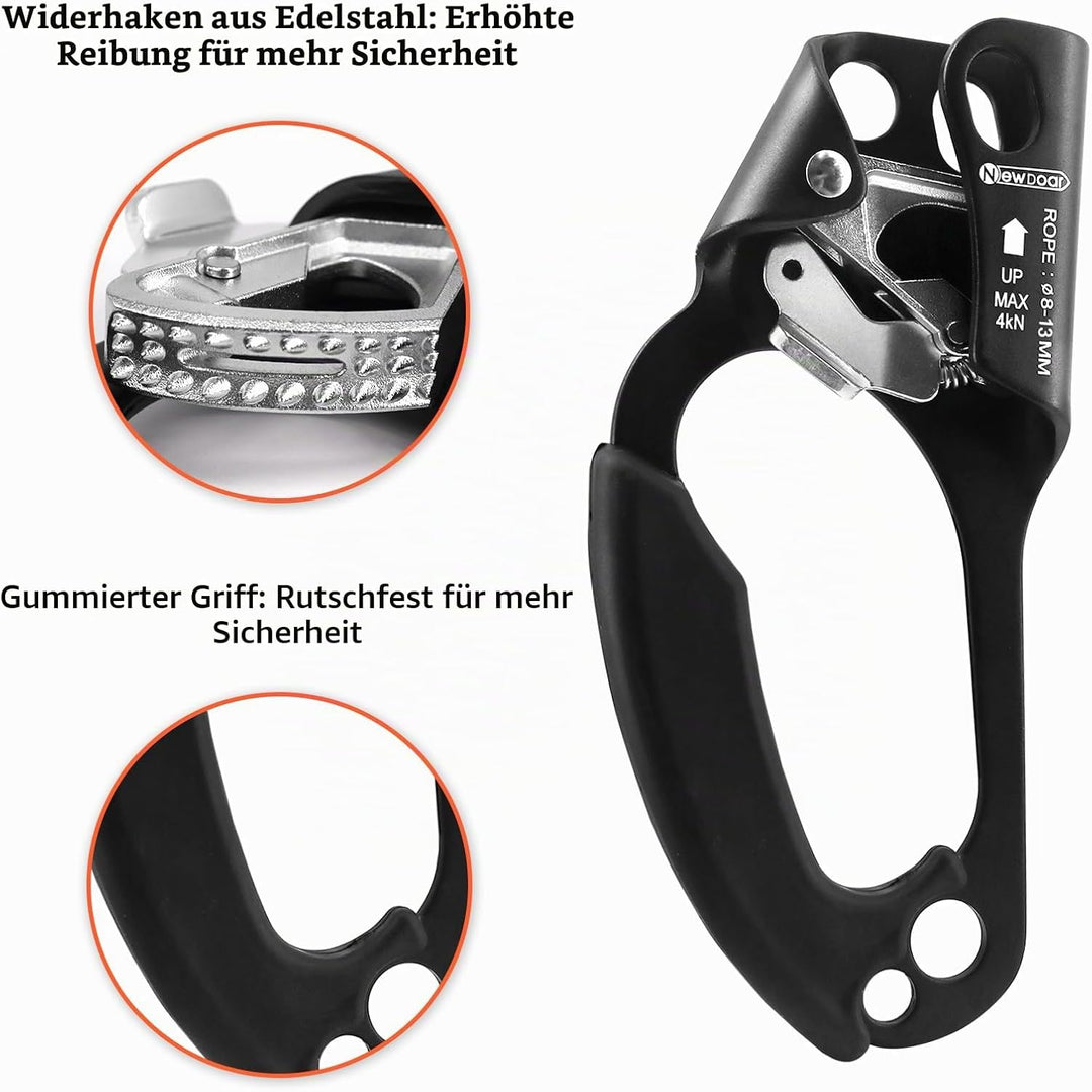 NewDoar UIAA &amp; CE-zertifizierte Handsteigklemme Seilklemme Ascension Kletterbaum Baumpfleger Abseile