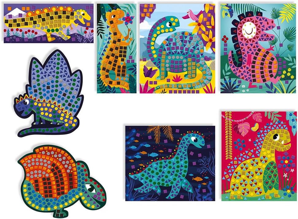 Janod - From 4 years old - Creative Kit - Dinosaur Mosaics - Calm Workshops - Creative Leisure - Dex