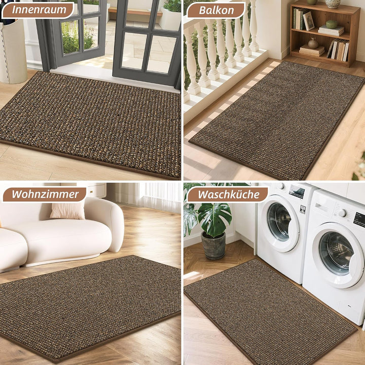 BEQHAUSE Fussmatte Innen, rutschfest und Waschbar, 90 x 150 cm, Braun 90 x 150 cm (Rechteckig) Braun