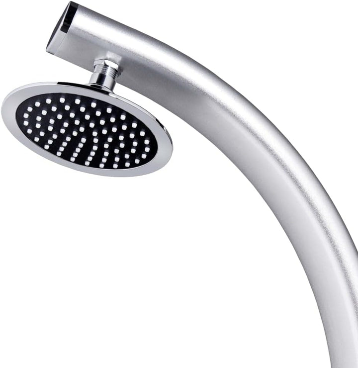 vidaXL Gartendusche mit Brauner Bodenplatte Bodenelement Pooldusche Campingdusche Aussendusche Campi
