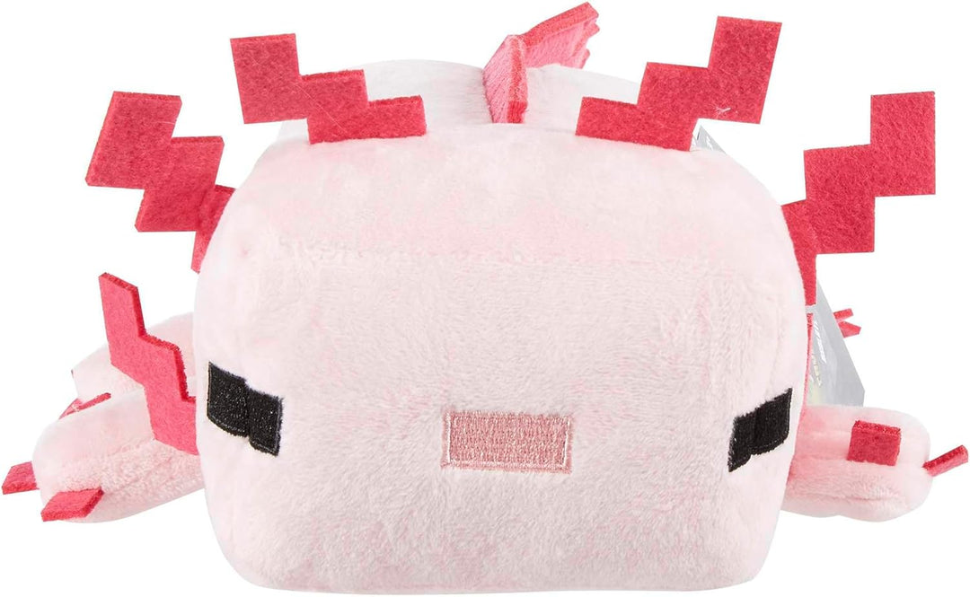 Mattel Minecraft, Axolotl Plüschfigur, ca. 21 cm, weich, Geschenk zum Sammeln für Fans, Spielzeug ab