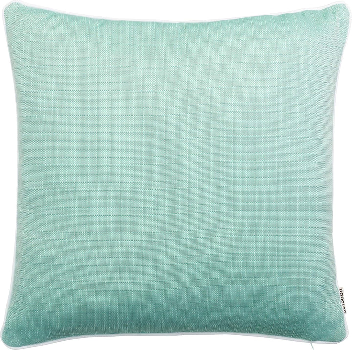 6er Set Outdoor Kissen 45x45 cm – Wetterfeste Zierkissen mit Paspel in Walzoptik – Wasserabweisende