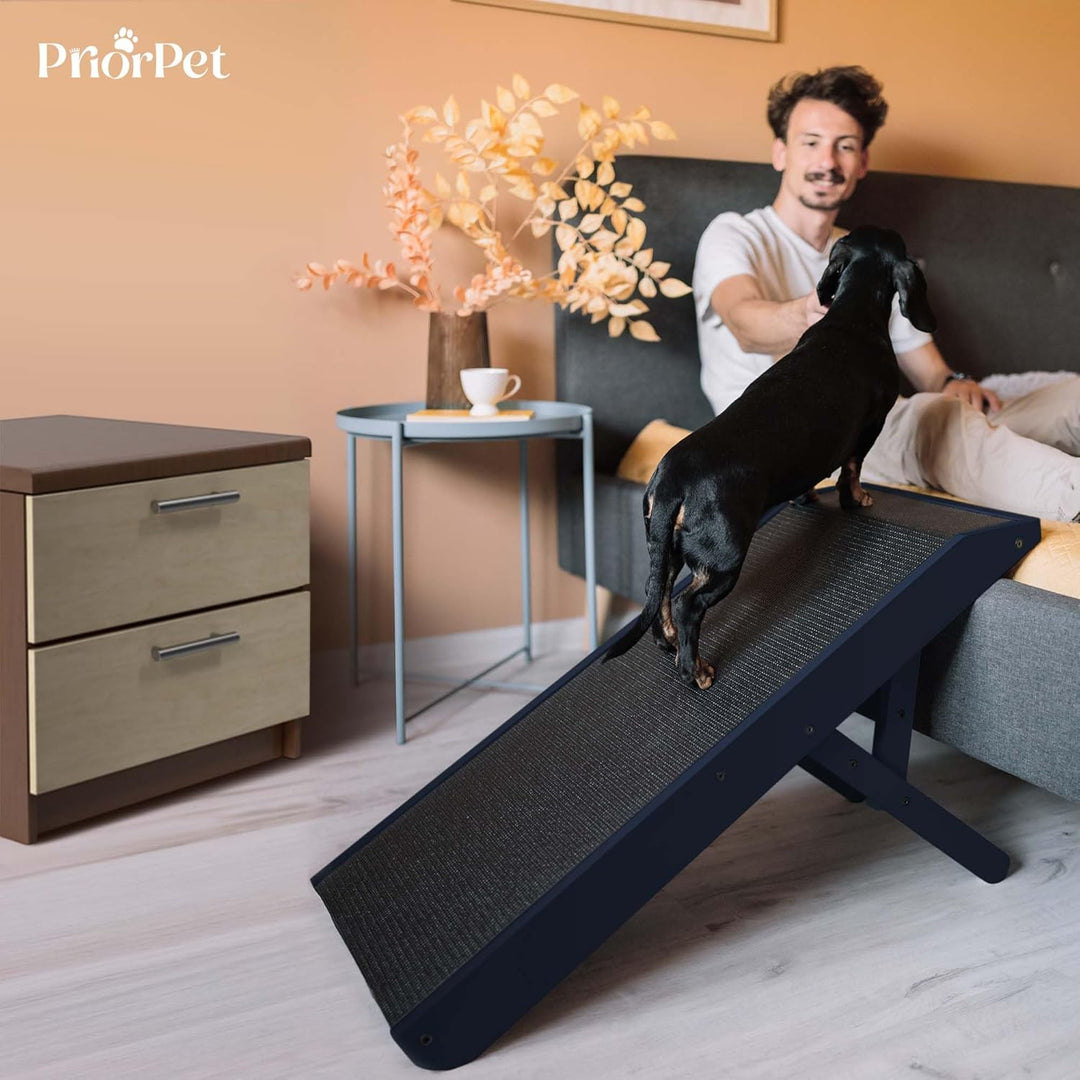 Hunderampe - Hundetreppe für kleine Hunde und grosse Hunde - Für Bett und Sofa - Birkenholz - 5 Edle