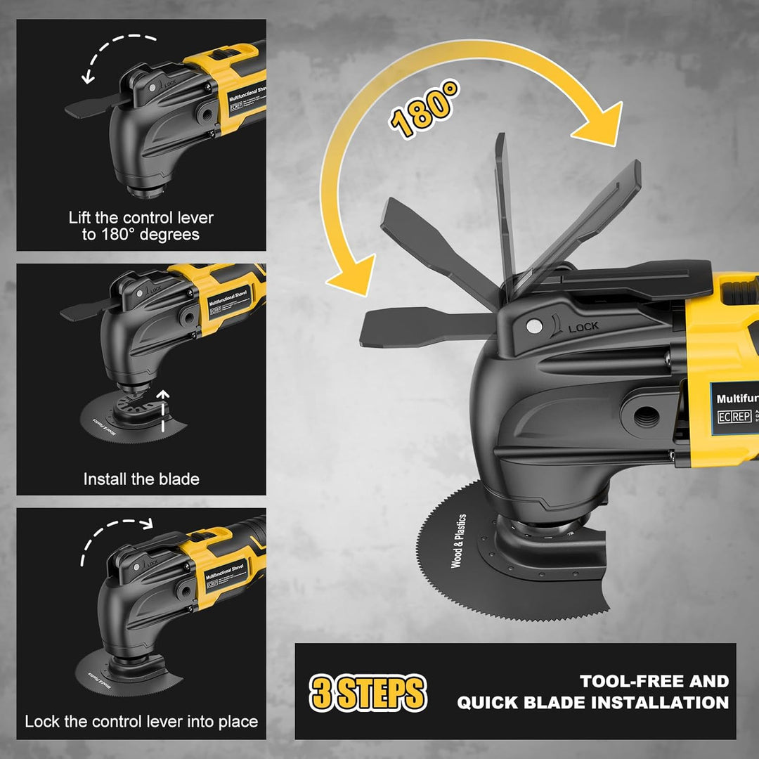 Multifunktionswerkzeug akku für Dewalt 20V XR Akku (ohne Akku), Oszillationswerkzeug Akku mit 23 Zub