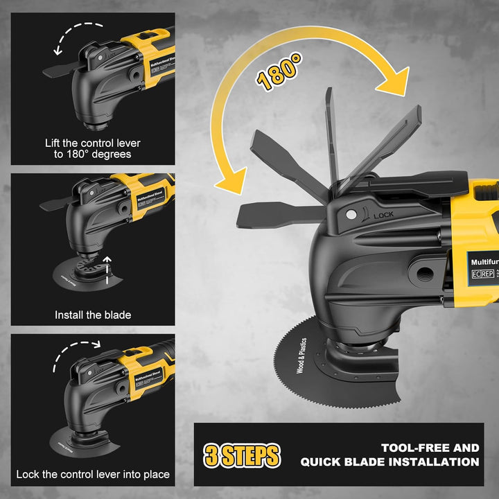 Multifunktionswerkzeug akku für Dewalt 20V XR Akku (ohne Akku), Oszillationswerkzeug Akku mit 23 Zub