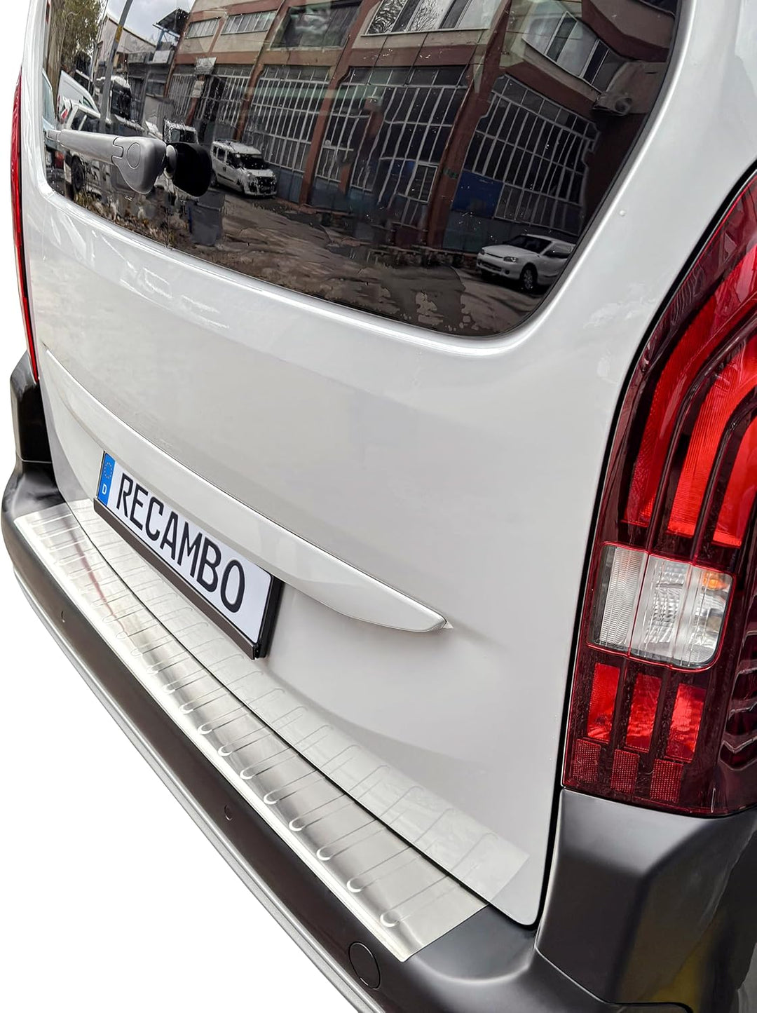 RECAMBO Ladekantenschutz Edelstahl matt gebürstet mit Textur - kompatibel für Toyota Proace City - B