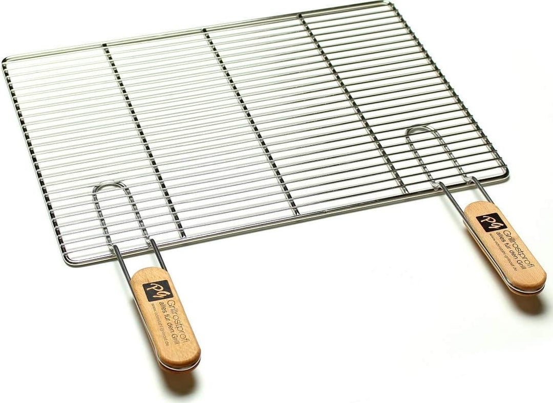 Grillrostprofi Edelstahl-Grillrost mit abnehmbaren Handgriffen 60 x 40 cm