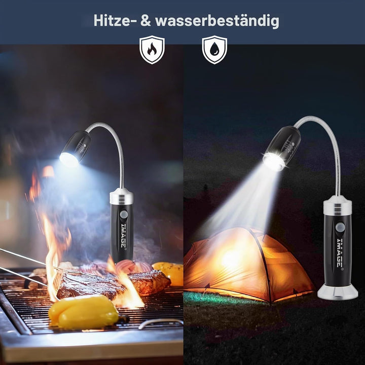 IMAGE Grill Lampe 2 Stück magnetisches LED Grilllicht 360° drehbare BBQ Grillleuchte Beleuchtung für