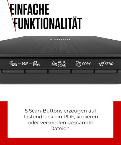 Canon Lide 400 Scanner (A4-Flachbett, CIS Sensor, 4,800 x 4,800 dpi, USB-Stromversorgung, 5 Scan-But