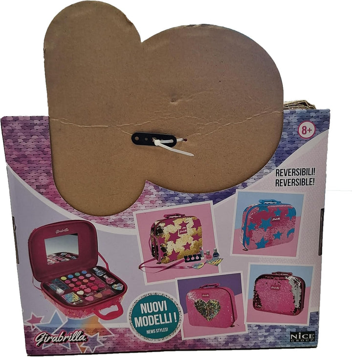 Nice Group – Girabrilla Schminkkoffer – Make-up-Koffer 02550C – Rosa Herz Gold, Rosa/goldfarbenes He