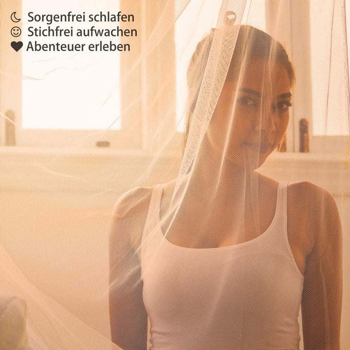 Outdoro Moskitonetz inklusive Klebehaken für Zuhause und Reisen extra-gross für Doppelbett & Einzelb