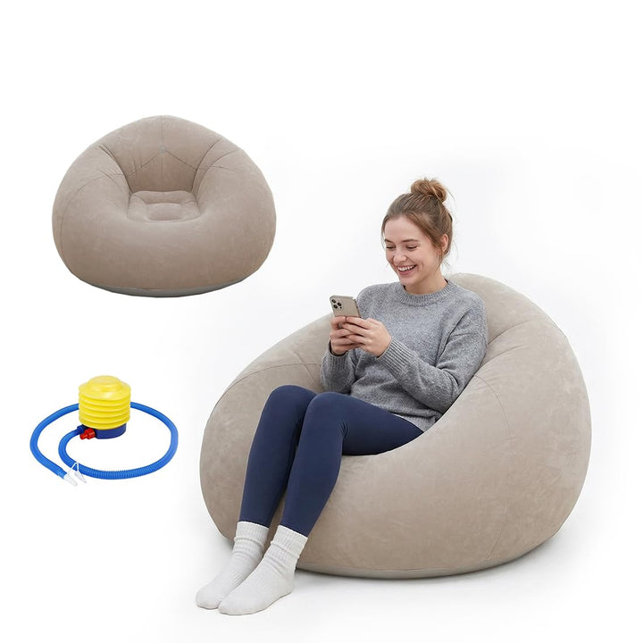 Yuragim Aufblasbares Sofa, Aufblasbarer Sitzsack, Aufblasbarer Sessel mit Luftpumpe, Wasserdichtes L