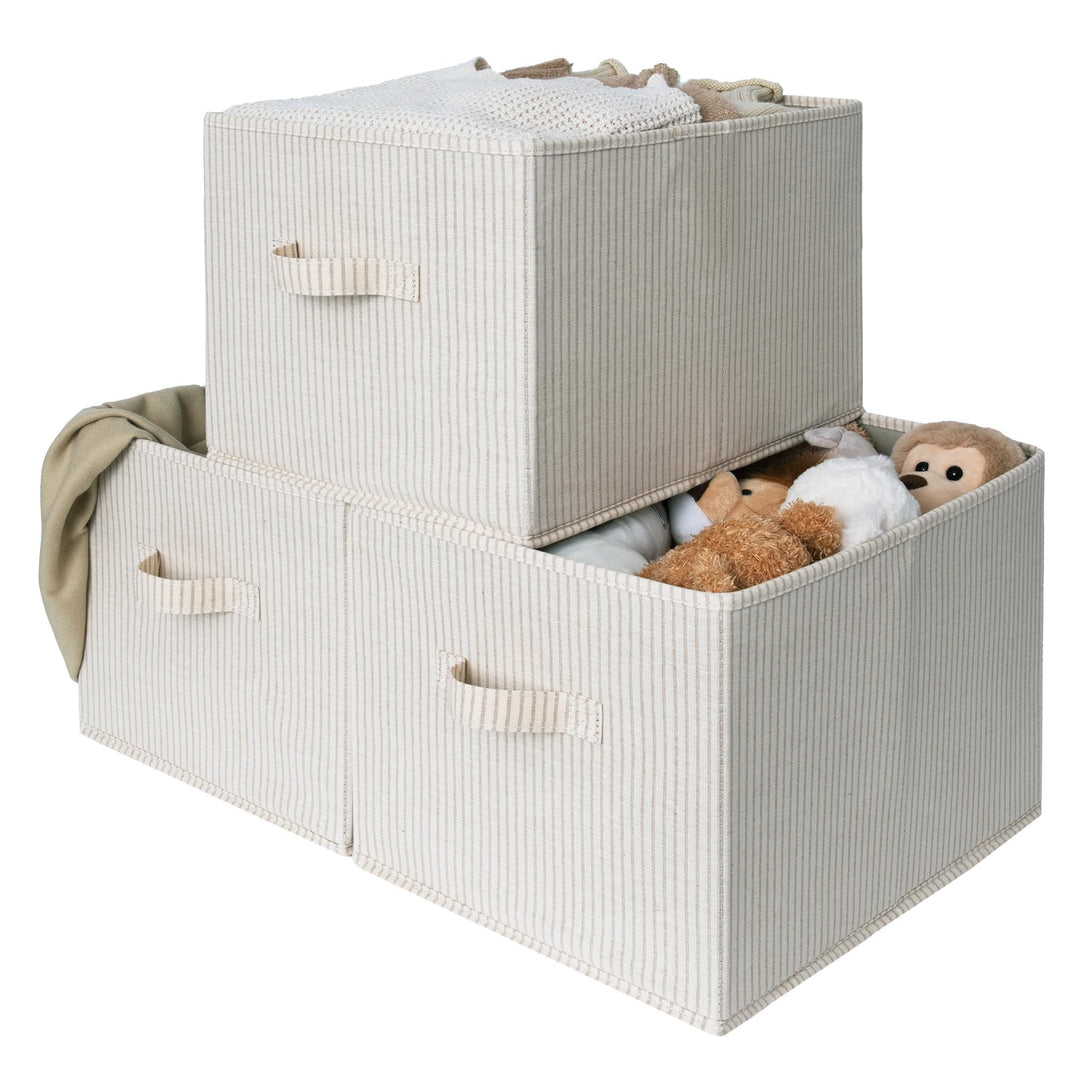StorageWorks Kisten mit Griffen, Aufbewahrungsbox Stoff für Regale, Baskets for Organisation, gross