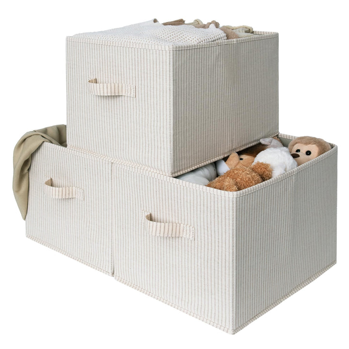 StorageWorks Kisten mit Griffen, Aufbewahrungsbox Stoff für Regale, Baskets for Organisation, gross