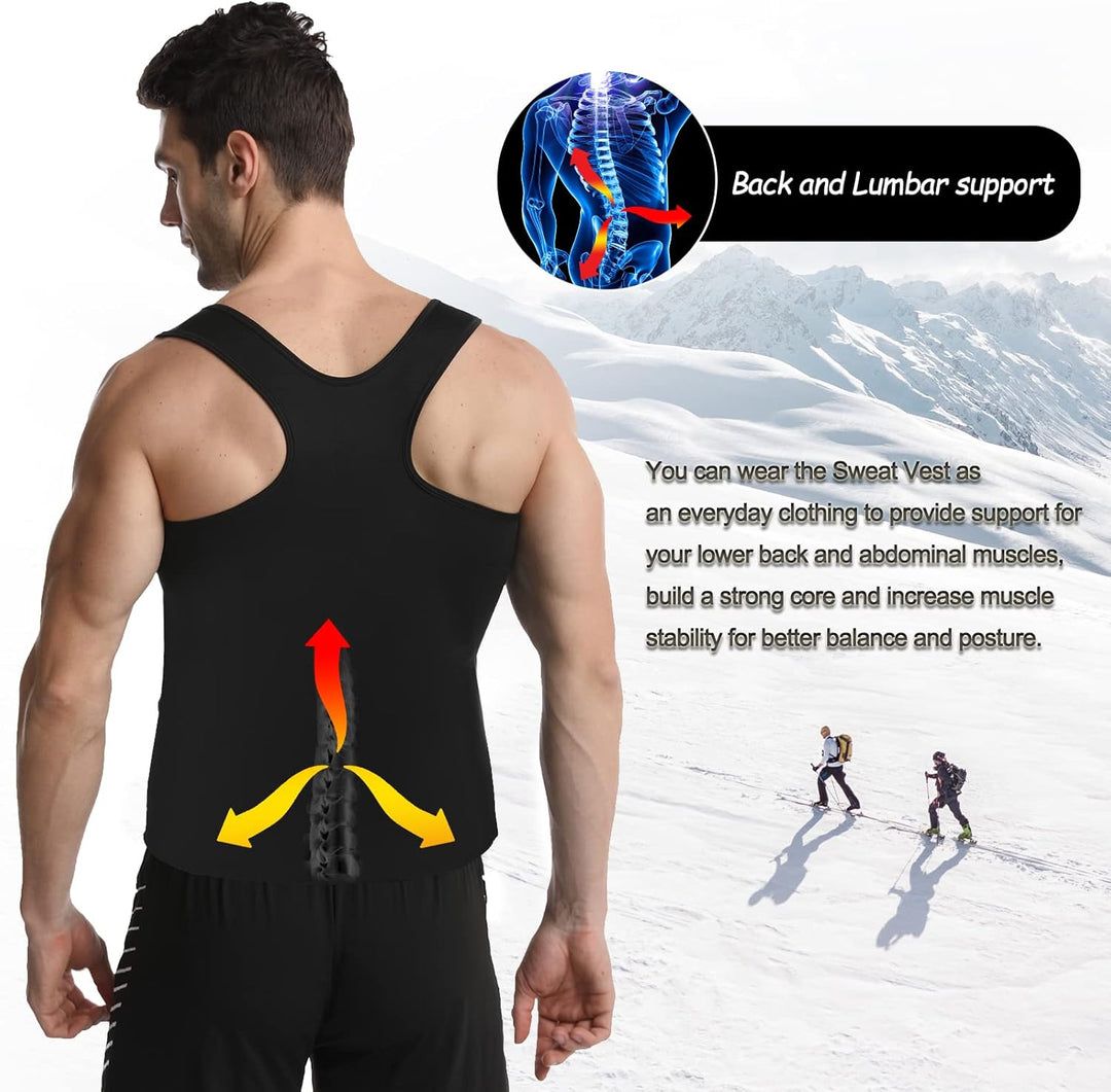 FEimaX Herren Sauna Schweiss Weste Taille Trainer Fitness Abnehmen Shapewear Trainingsanzug Schwitzw
