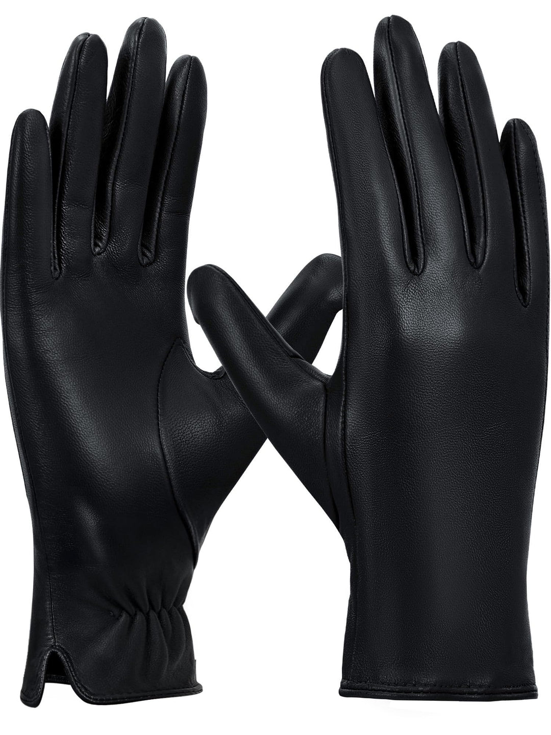 GSG SINCE 1998 Handschuhe Damen Leder Echtleder Gefüttert Schwarzfleece L