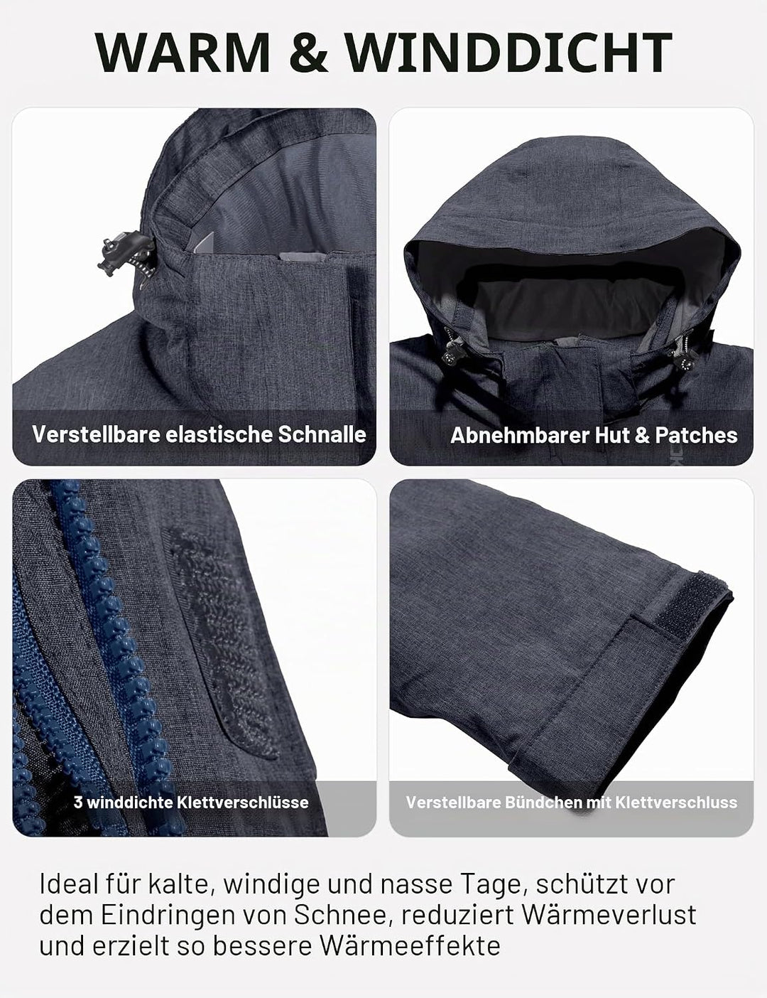 Little Donkey Andy Damen wasserdichte Regenjacke Leichte atmungsaktivem Regenjacke für Outdoor-Windb