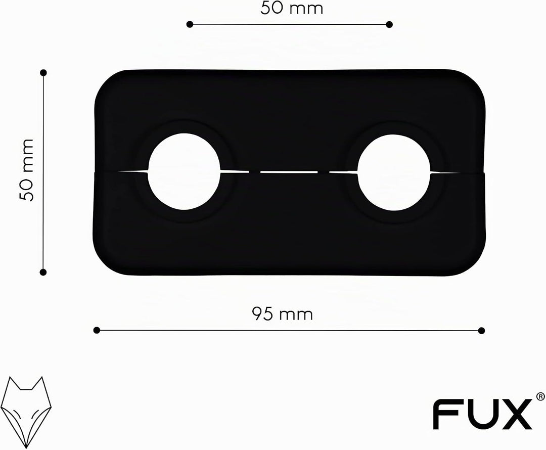 FUX 3 STÜCK Doppel Heizungsrohr Rosette, 12mm - 21,3mm, 2-teilig, Heizung, Rohrabdeckung, Abdeckrose