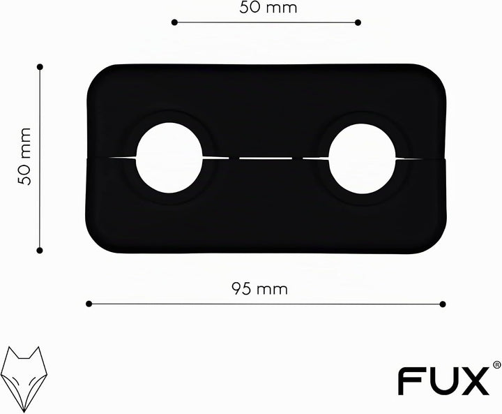 FUX 3 STÜCK Doppel Heizungsrohr Rosette, 12mm - 21,3mm, 2-teilig, Heizung, Rohrabdeckung, Abdeckrose