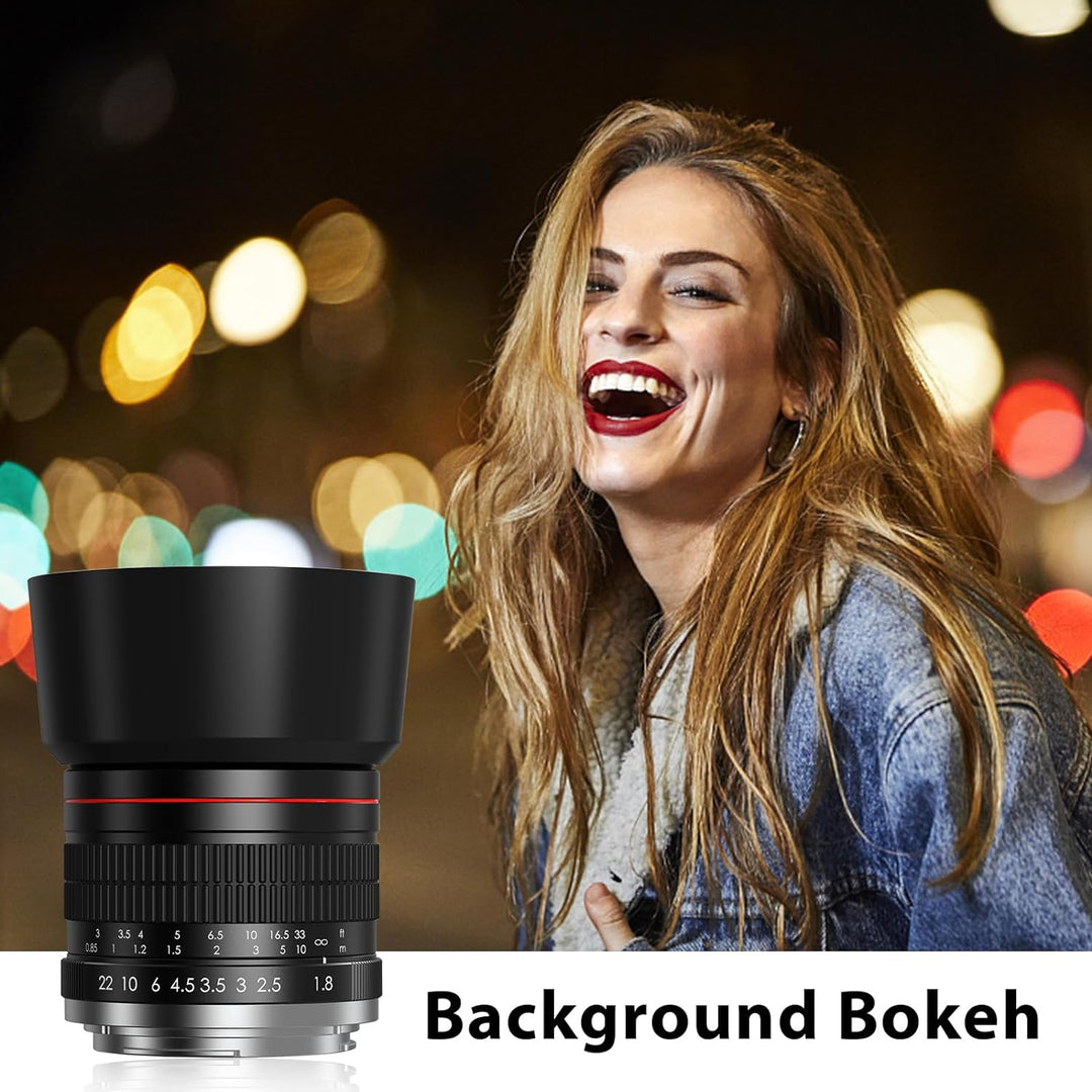 Kamera-EF-Objektiv für Canon – 85mm f1.8 Medium Teleobjektive Manuelles Porträtobjektiv für Canon EO